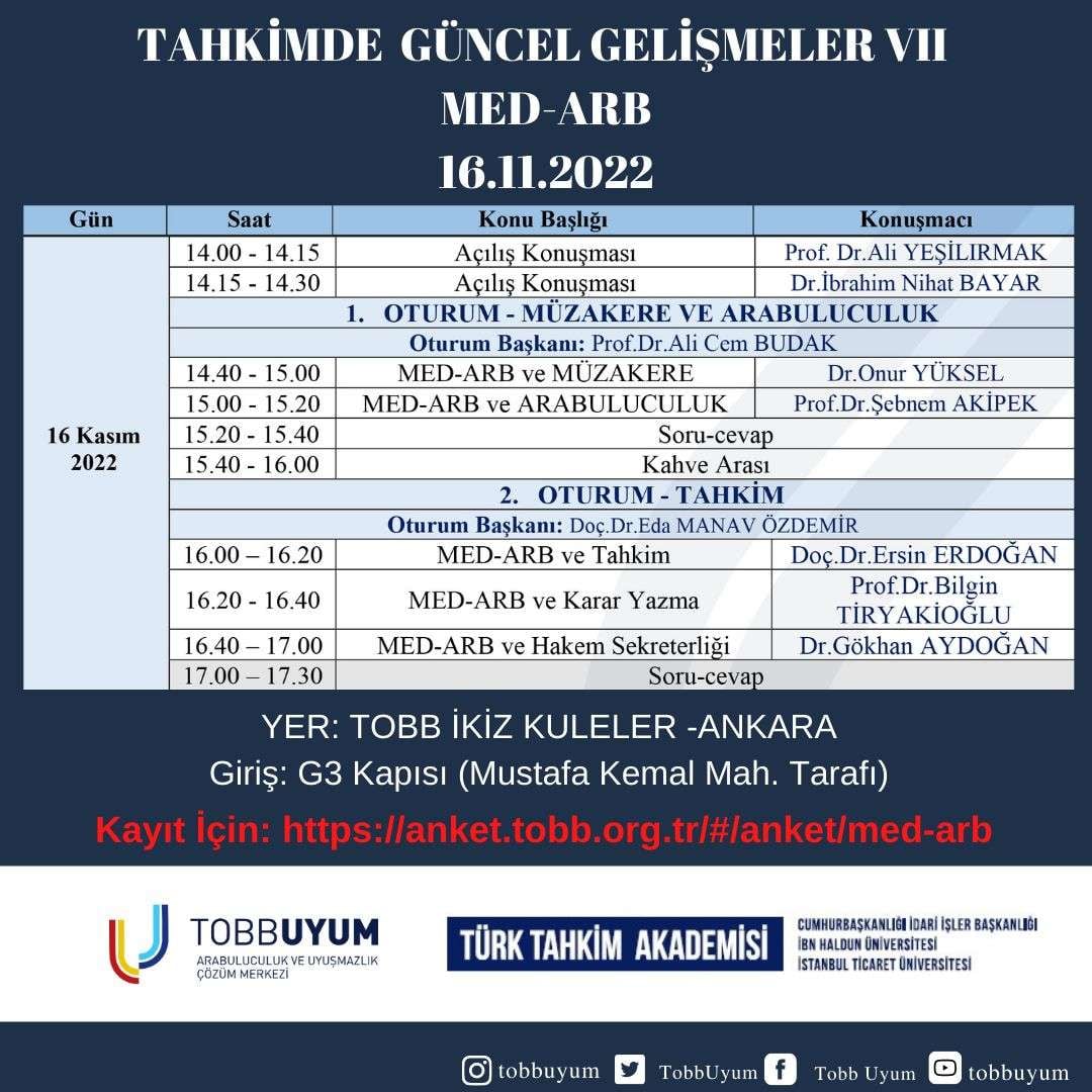 Tahkimde Güncel Gelişmeler - VII MED - ARB