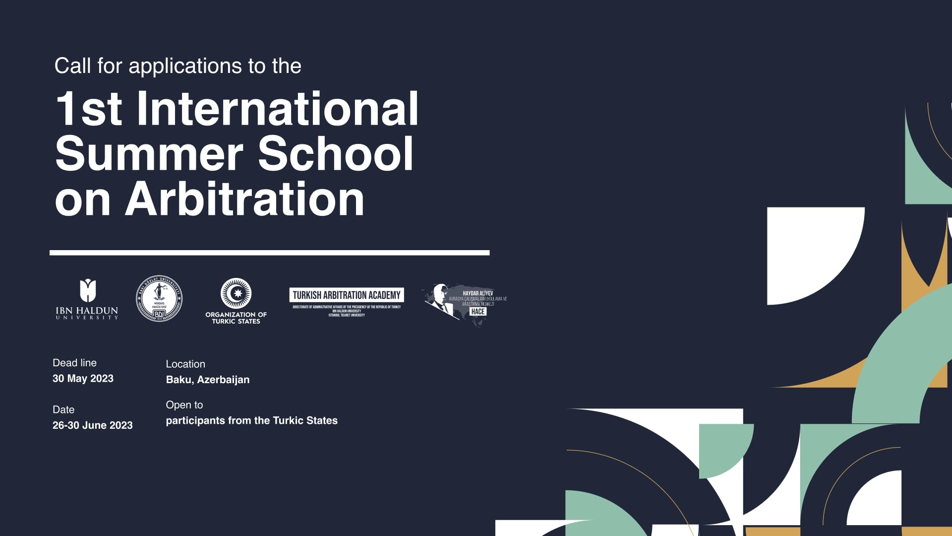 1st International Summer School on Arbitration